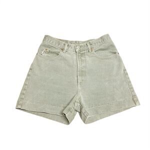 BONGO Vintage 90s Made in USA Green-Blue Rigid Denim Shorts Size 7 (Juniors)